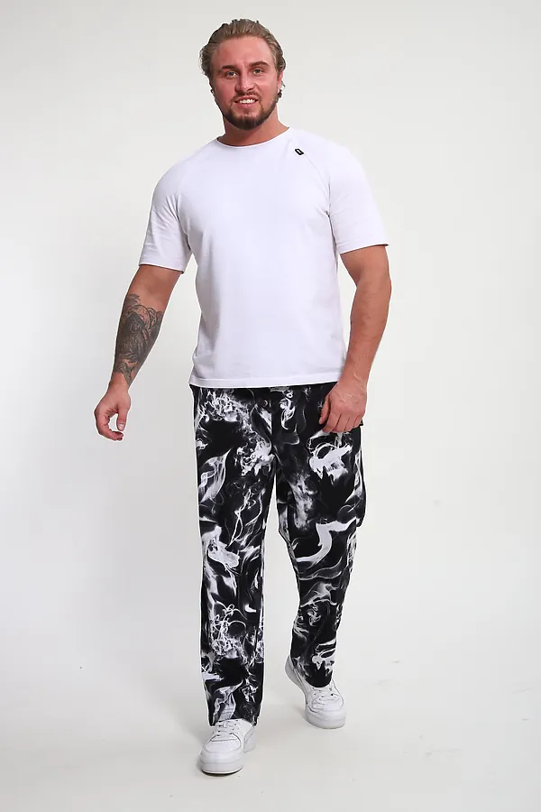 Брюки Б-02 Дым НАТАЛИ, черный/белый дым - фото 1