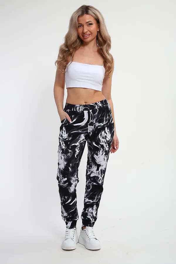 Брюки Дым Б-01 НАТАЛИ, черный/белый дым - фото 1