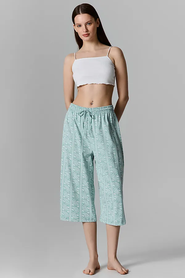 Бриджи женские MARK FORMELLE, пейсли на бирюзовом - фото 1