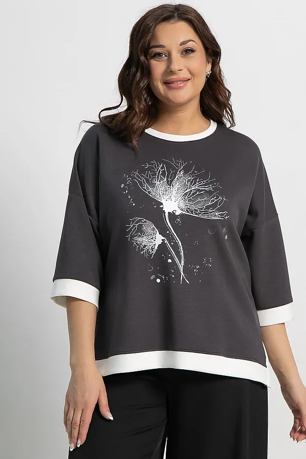 Блуза Нукси LADY TAIGA, серая - фото 1