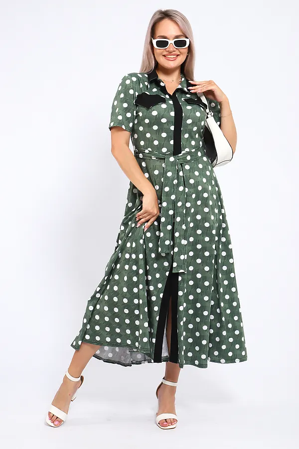 Платье 39059 НАТАЛИ, зеленый - фото 1