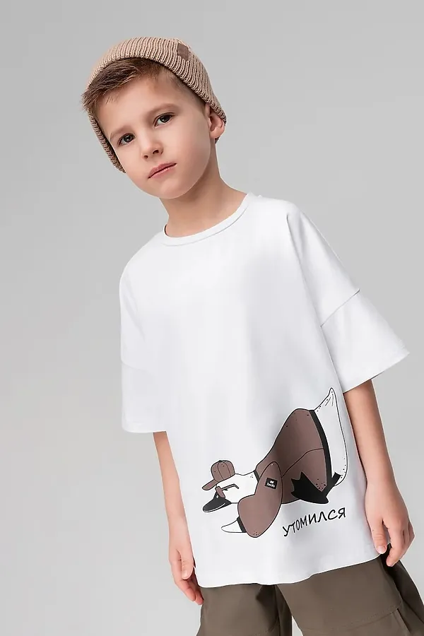 Футболка BODO-S, белый (коричневый) - фото 1