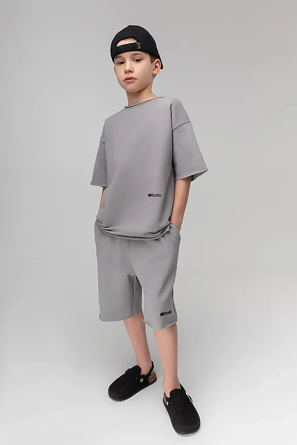 Костюм (Футболка+Шорты) BODO-S, серый - фото 1
