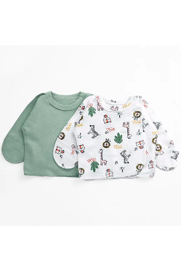 Распашонка 2 шт YOULALA, зеленый - фото 1