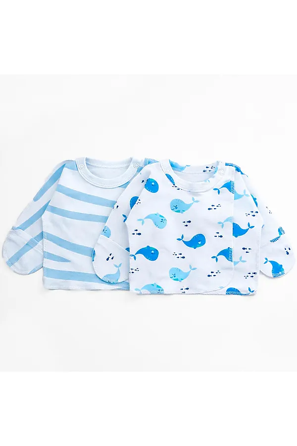 Распашонки 2 штуки. YOULALA, голубой - фото 1