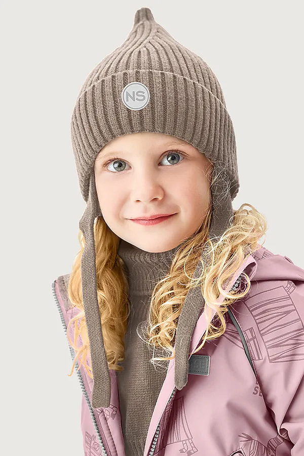 Комплект шапка и манишка NIKASTYLE, какао - фото 1