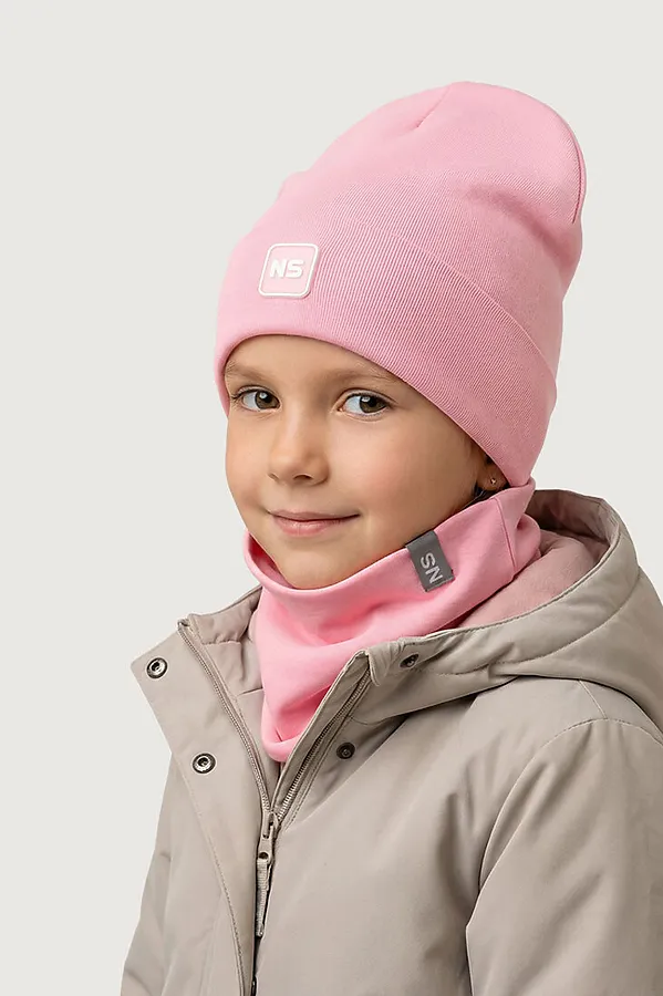 Комплект шапка и снуд NIKASTYLE, розовый - фото 1