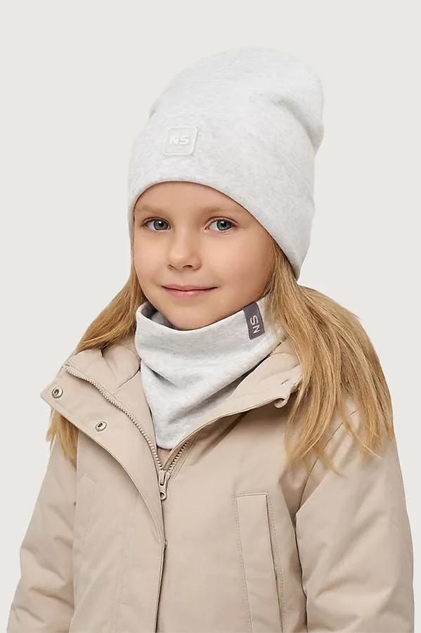Комплект шапка и снуд NIKASTYLE, молочный меланж - фото 1