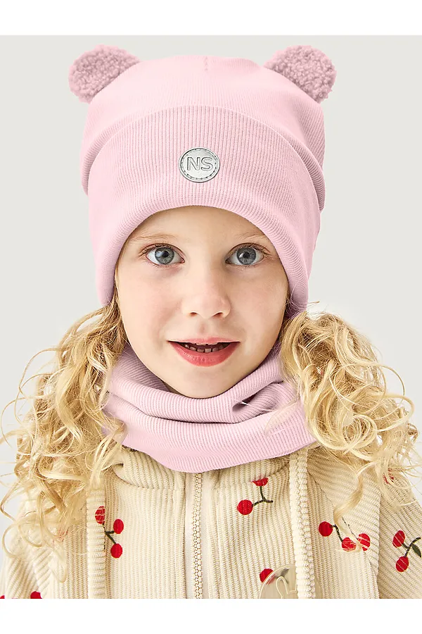 Комплект шапка и снуд NIKASTYLE, пудра - фото 1