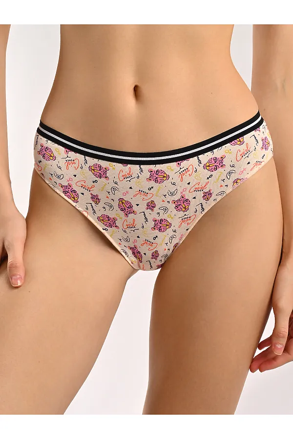 Женские трусы слипы из хлопка INDEFINI, мультиколор - фото 1