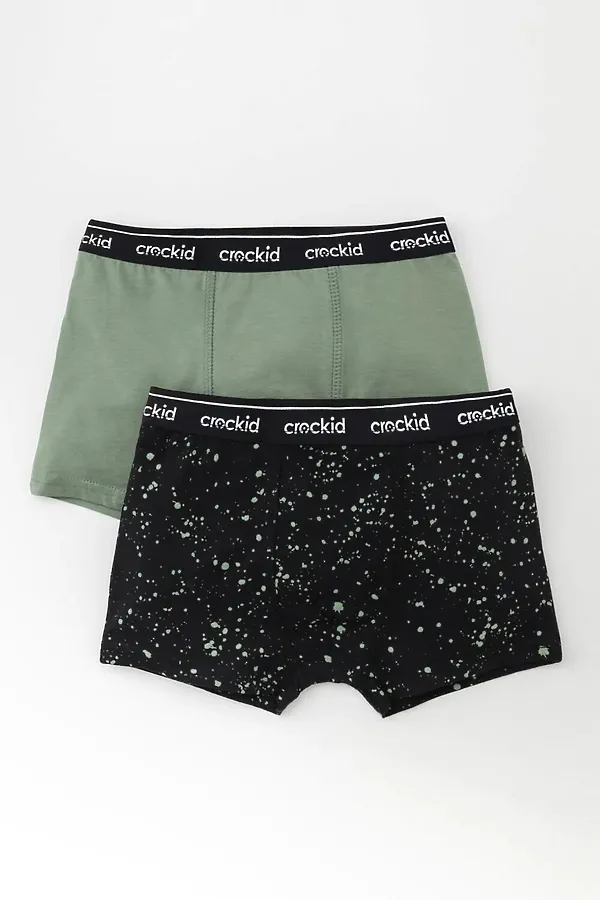 Трусы 2 шт. CROCKID, нефритовый,темный графит - фото 1