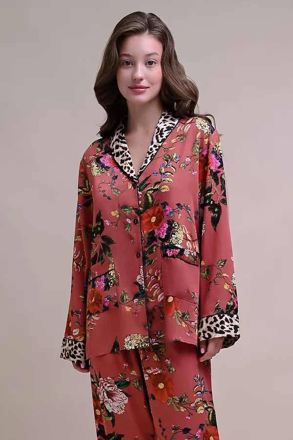 Женская пижама  INDEFINI, терракотовый - фото 1