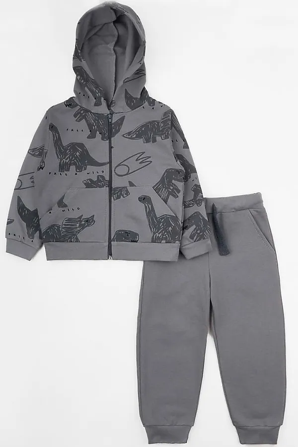 Костюм футер 2х нитка начёс YOULALA, серый - фото 1
