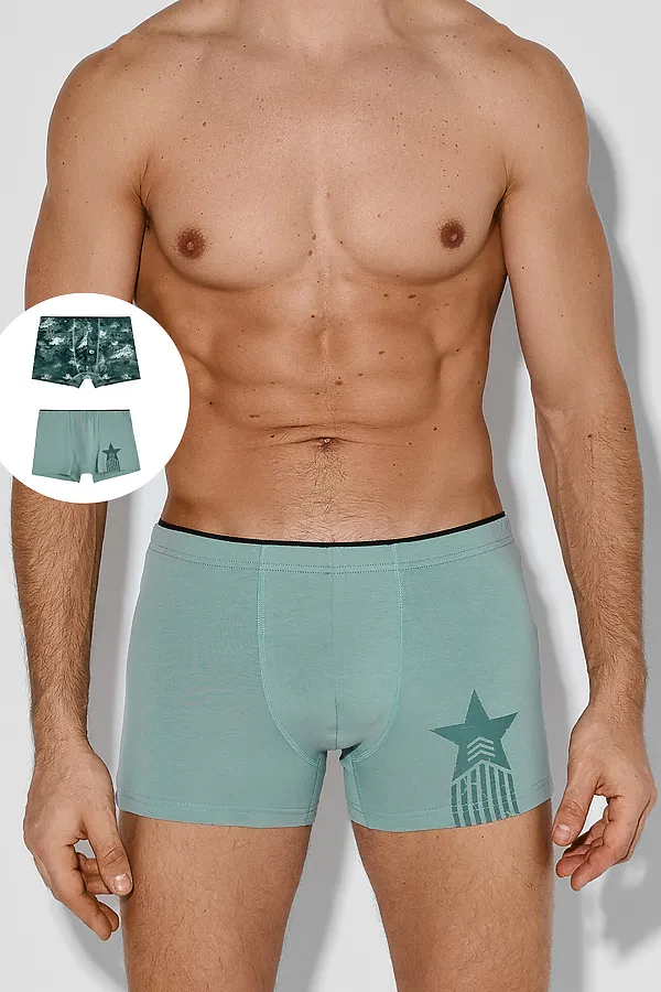 Трусы мужские (2шт) MARK FORMELLE, зеленая пастель +милитари - фото 1