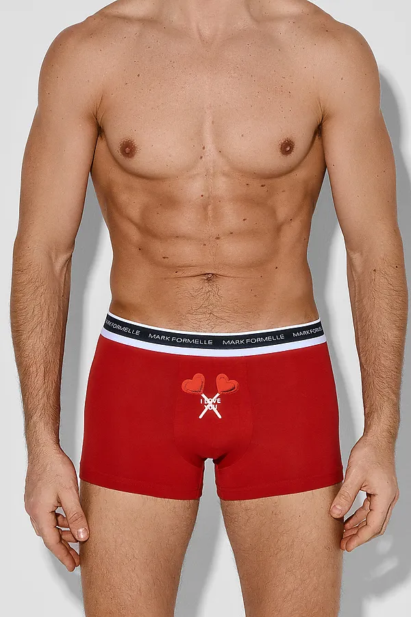 Трусы мужские (2шт) MARK FORMELLE, брусничный +печать - фото 1