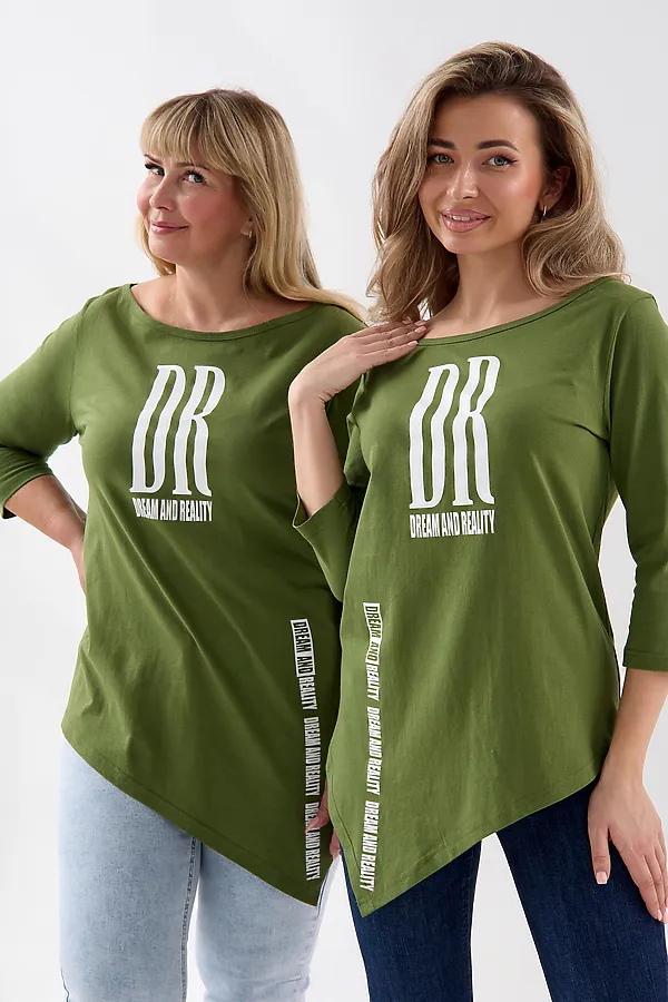 Туника Т-хвост НАТАЛИ, хаки - фото 1