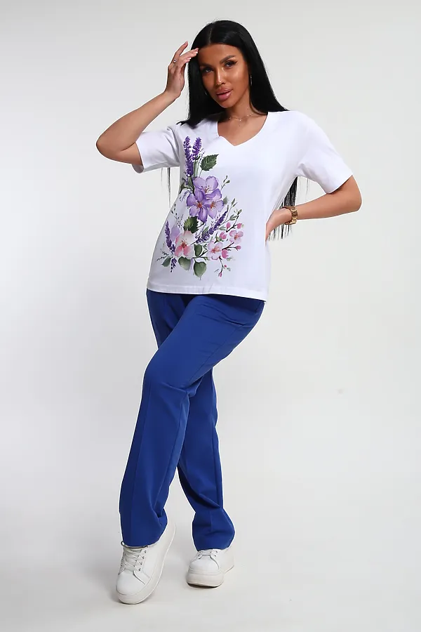 Костюм с брюками 74725 НАТАЛИ, васильковый - фото 1