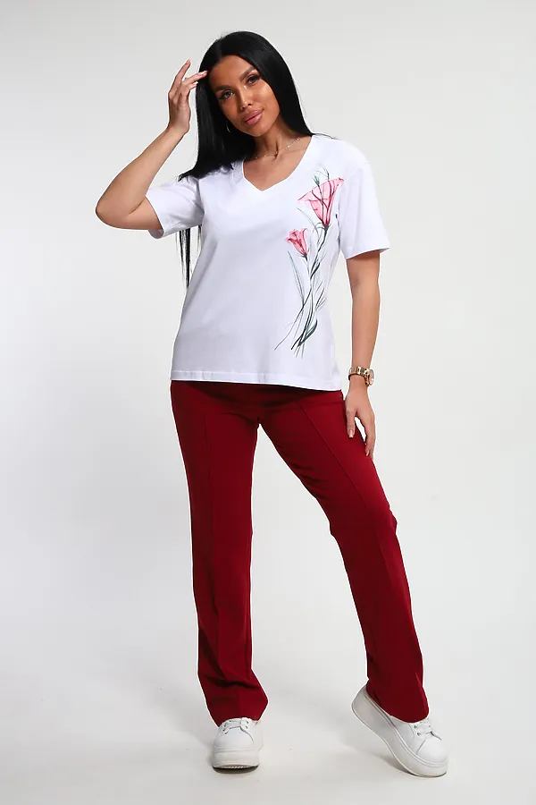 Костюм с брюками 74724 НАТАЛИ, бордовый - фото 1