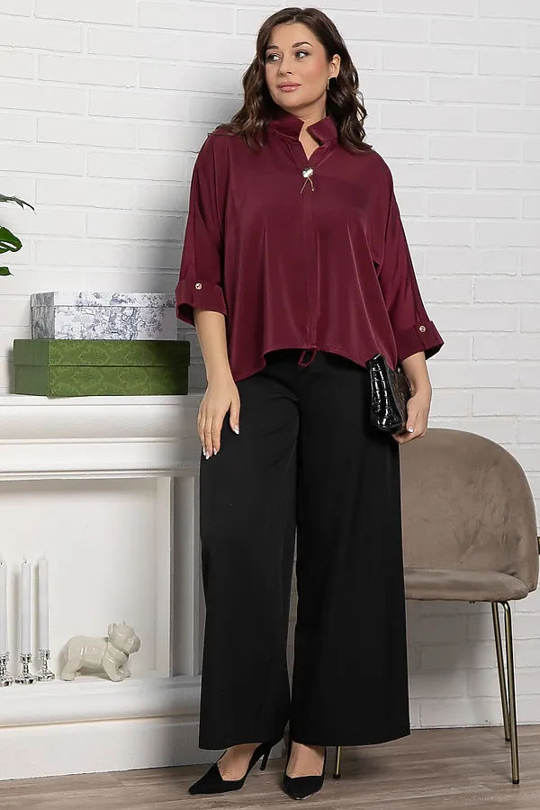 Блуза Серенада LADY TAIGA, бордовая - фото 1