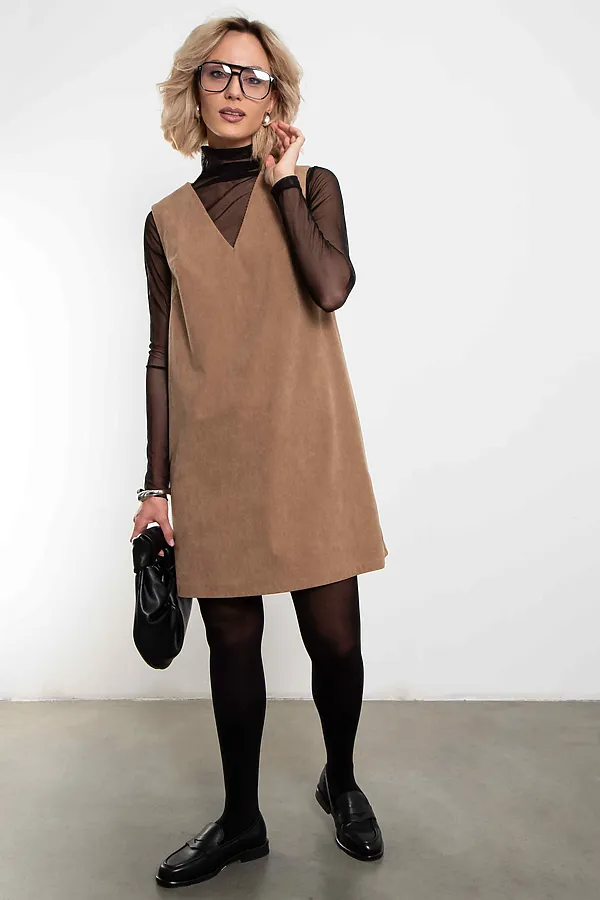 Сарафан из вельвета KOSMOS, песочный - фото 1