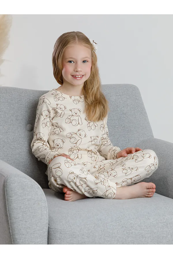 Пижама CROCKID, айвори, плюшеве мишки - фото 1