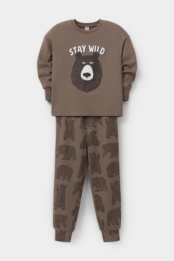 Пижама CROCKID, коричневый - фото 1