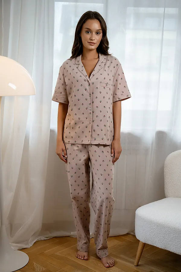 Женская пижама INDEFINI, бежевый - фото 1