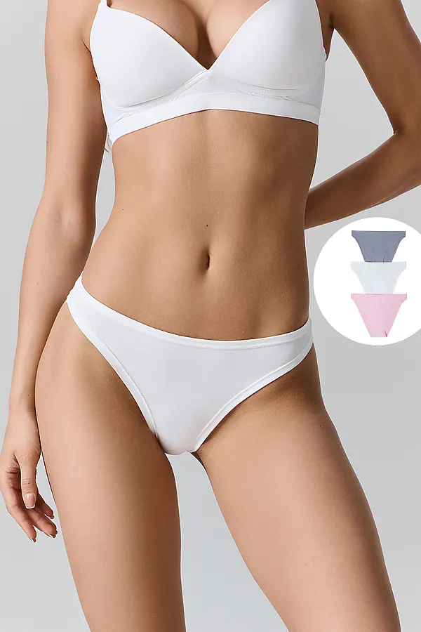 Трусы женские (3шт.) MARK FORMELLE, розовая сказка+белый+лунная скала - фото 1