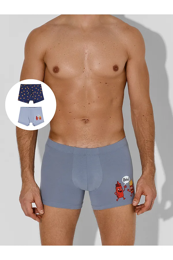 Трусы мужские (2шт) MARK FORMELLE, сизый +картошка на затмении - фото 1