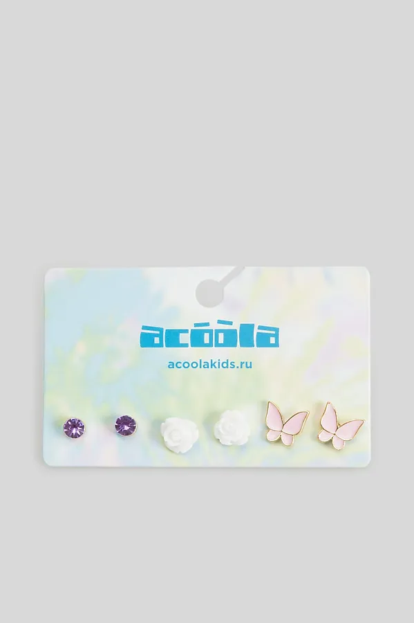 Набор из 3 пар серег ACOOLA, разноцветный - фото 1