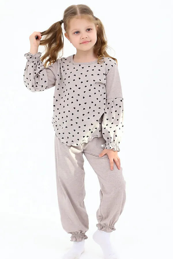 Пижама с брюками 33067 НАТАЛИ, серый меланж - фото 1