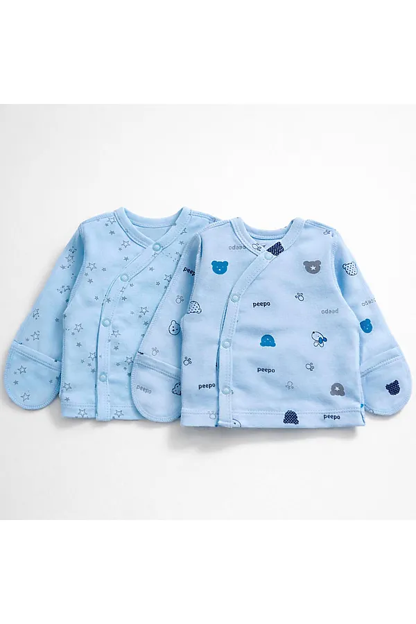 Распашонка 2 шт YOULALA, голубой - фото 1