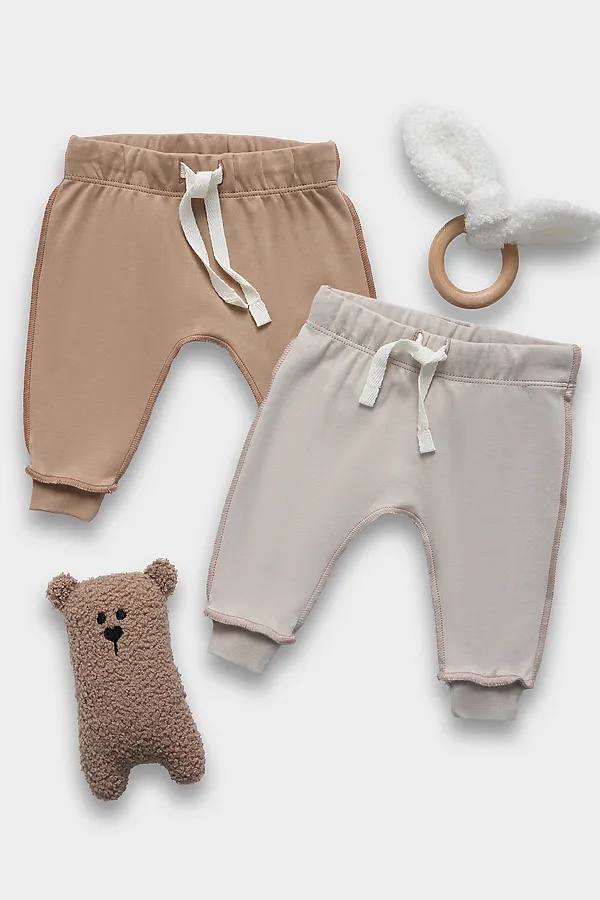 Ползунки детские (2шт.) MARK FORMELLE, серо-коричневый +бежевый - фото 1