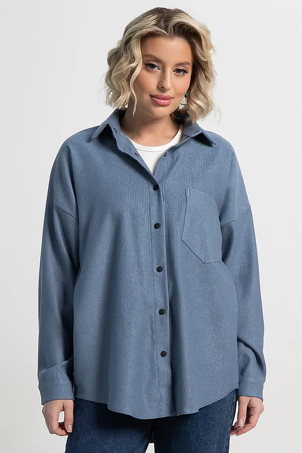 Рубашка Загадочная девушка LADY TAIGA, джинс - фото 1