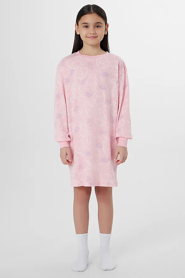 Сорочка ночная для девочек MARK FORMELLE, милые зайчики на розовом - фото 1