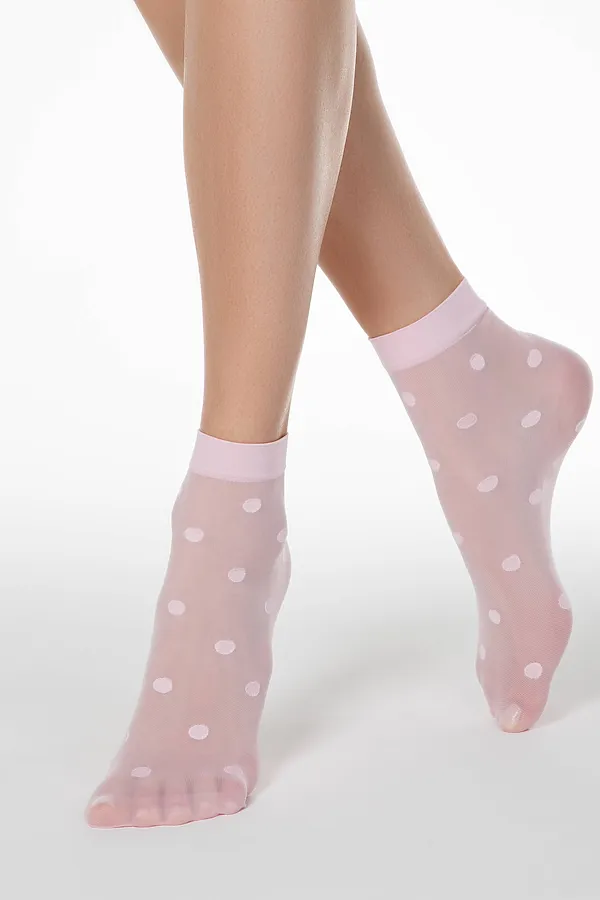 CONTE FANTASY 20 Носки в горошек CONTE ELEGANT, светло-розовый - фото 1