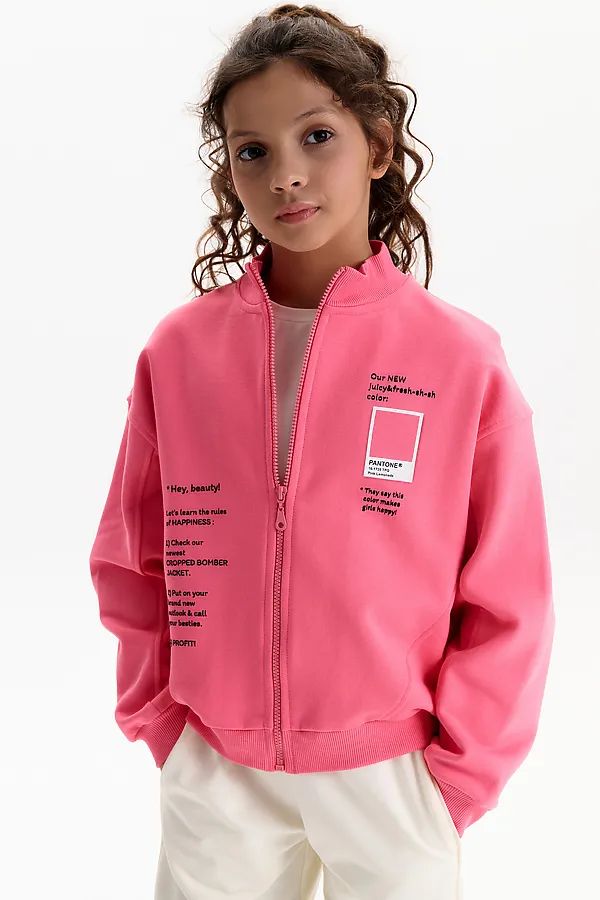 Толстовка для девочек PELICAN, розовый - фото 1