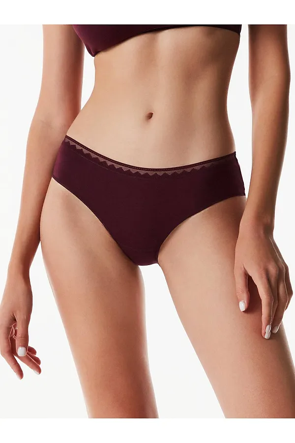 CONTE CLASSIC BASIC LHP 1433 Трусы женские (в коробке) CONTE ELEGANT, бордовый - фото 1