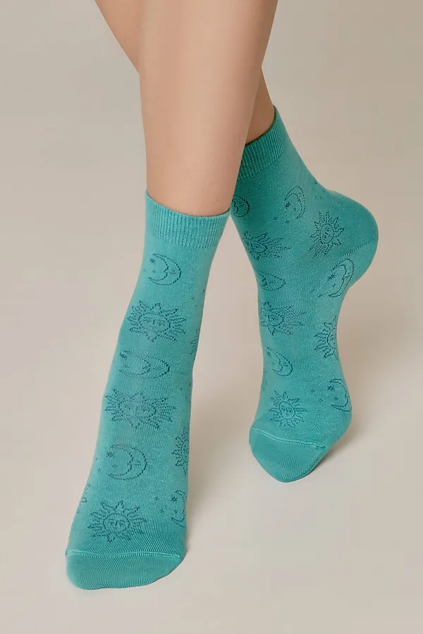 CONTE CLASSIC Носки женские хлопковые CONTE ELEGANT, бирюзовый - фото 1