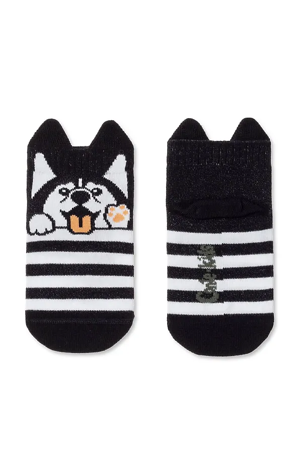 CONTE-KIDS TIP-TOP Носки детские (мордашки) CONTE KIDS, черно-белый - фото 1