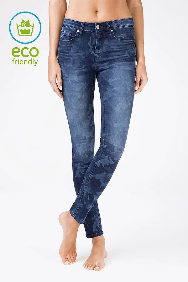 Eco-friendly джинсы с принтом "камуфляж" CONTE ELEGANT, темно-синий - фото 1