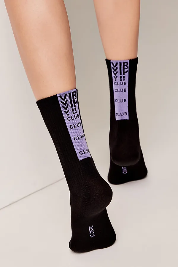 CONTE ACTIVE Носки женские (удлиненные) CONTE ELEGANT, черно-сиреневый - фото 1