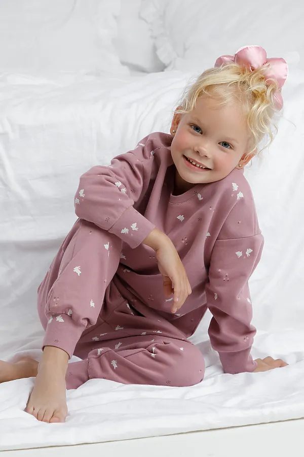 Пижама CROCKID, морозная вишня. - фото 1