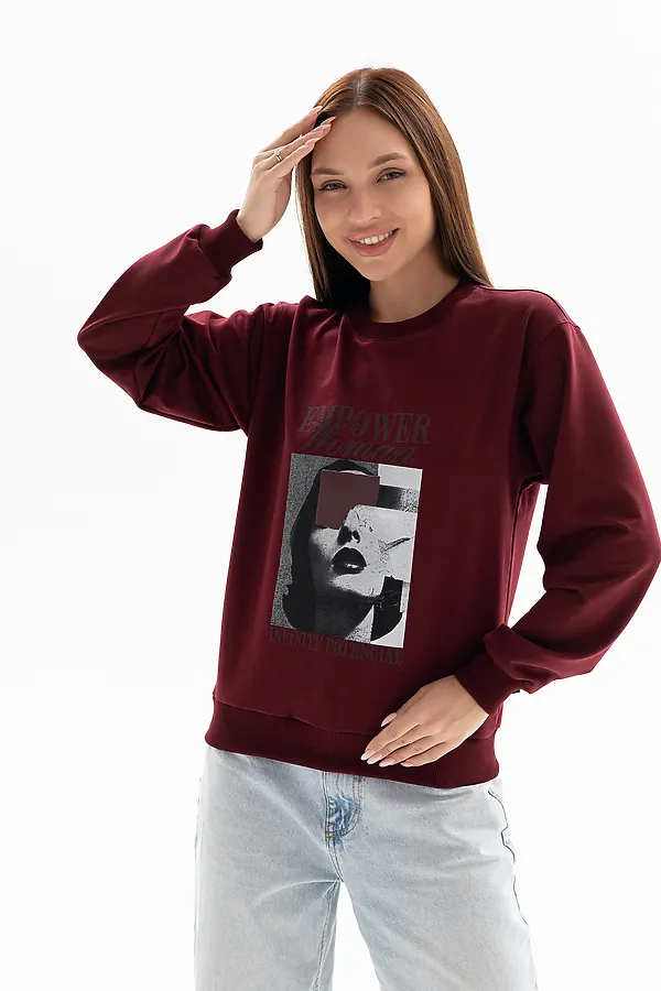 Толстовка 00028 НАТАЛИ, бордовый - фото 1