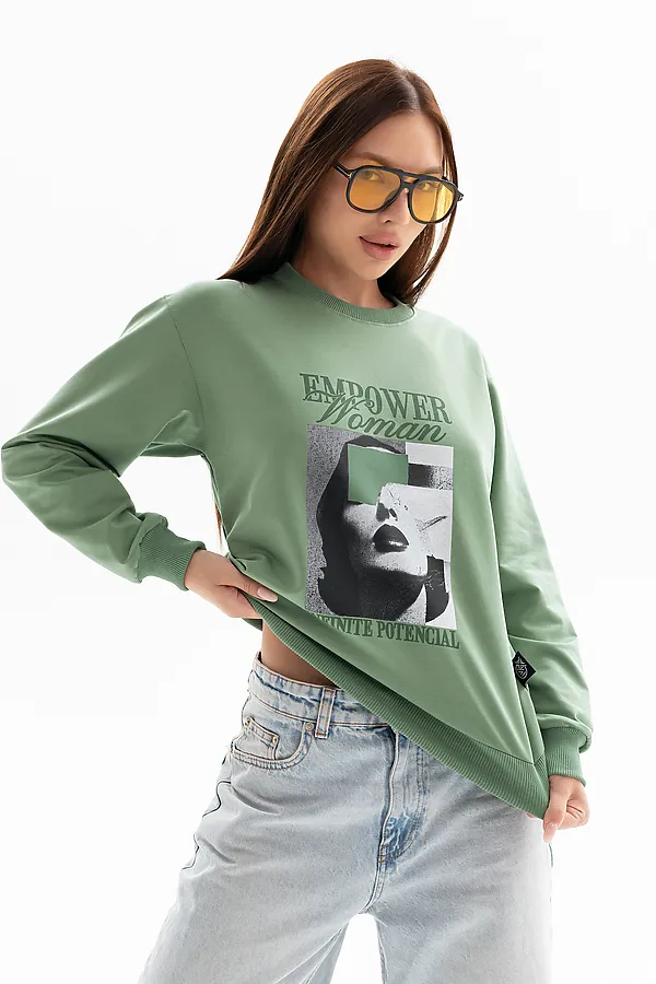 Толстовка 00028 НАТАЛИ, светло-оливковый - фото 1