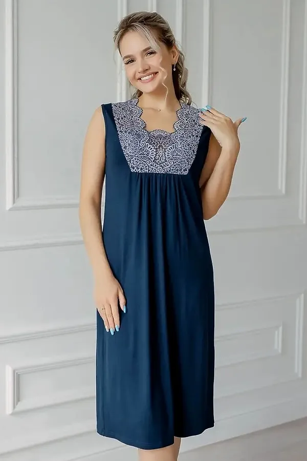 Сорочка Леди НАТАЛИ, синий - фото 1