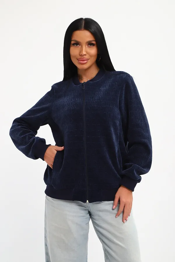 Бомбер на молнии 001 НАТАЛИ, синий - фото 1