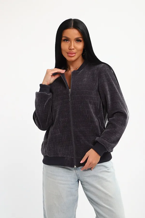 Бомбер на молнии 001 НАТАЛИ, графит - фото 1