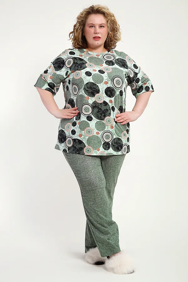 Костюм с брюками КЖ-007 НАТАЛИ, олива - фото 1