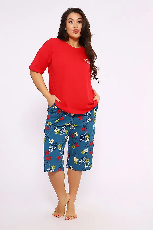 Костюм с бриджами 623 НАТАЛИ, красный - фото 1